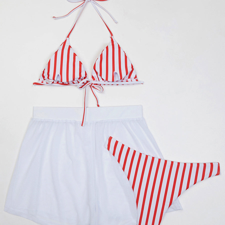 Bikini z wiązaniem i szortami na lato Cannelle