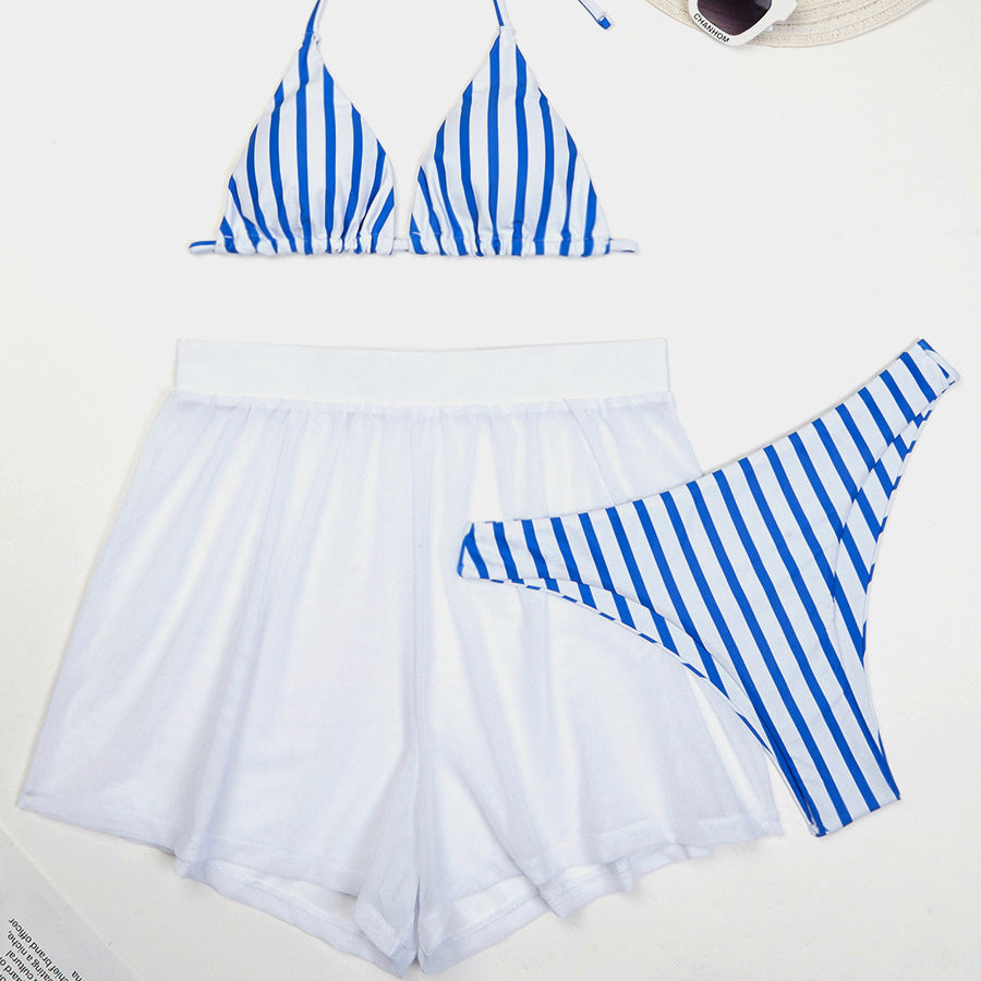 Bikini z wiązaniem i szortami na lato Cannelle Multikolor