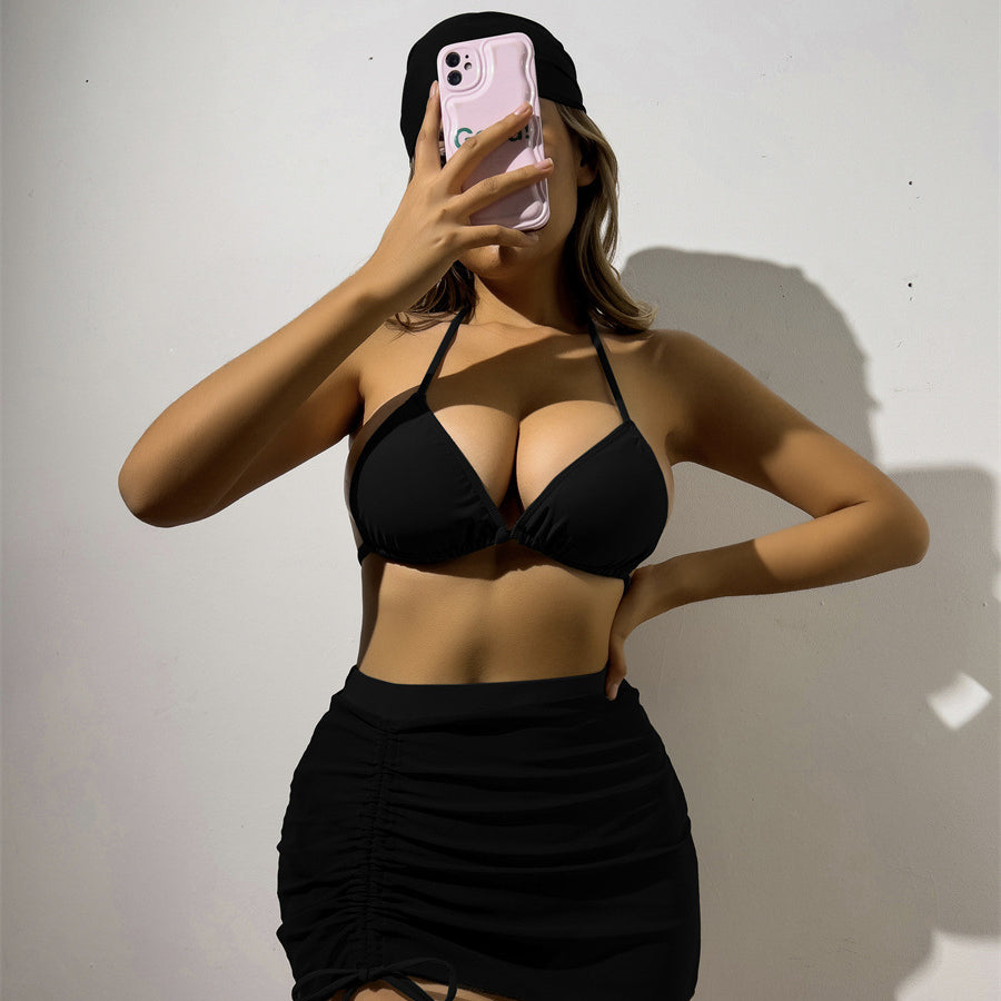 Bikini z pareo na plażę i basen regulowane lekkie Ileen