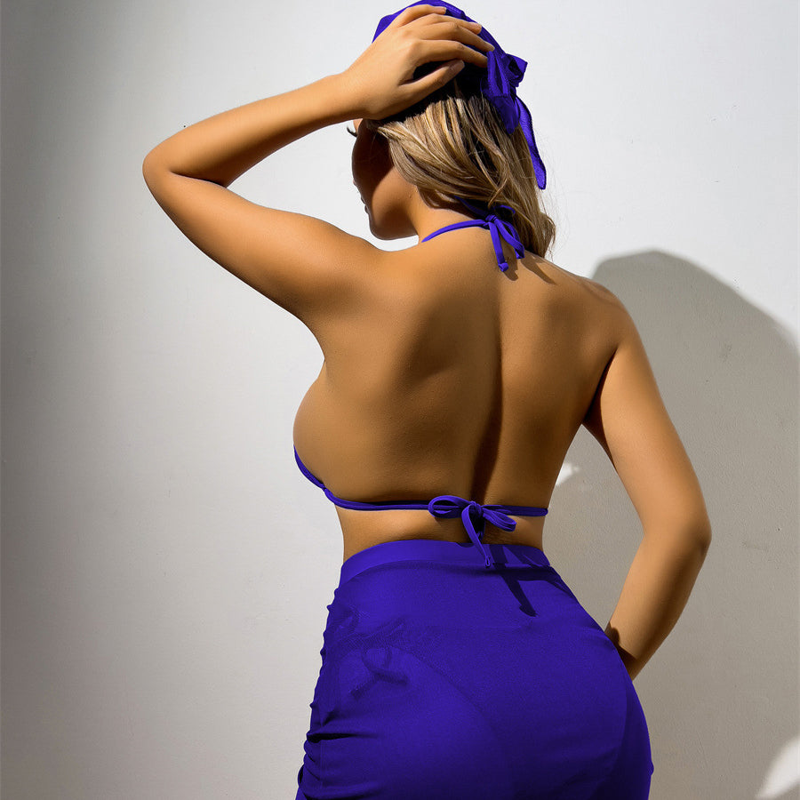 Bikini z pareo na plażę i basen regulowane lekkie Ileen