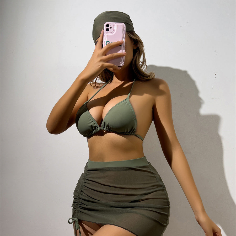 Bikini z pareo na plażę i basen regulowane lekkie Ileen