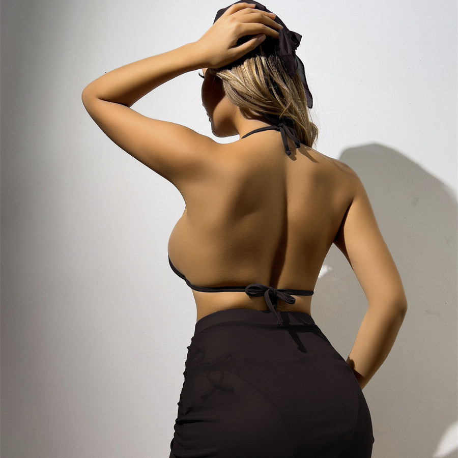 Bikini z pareo na plażę i basen regulowane lekkie Ileen