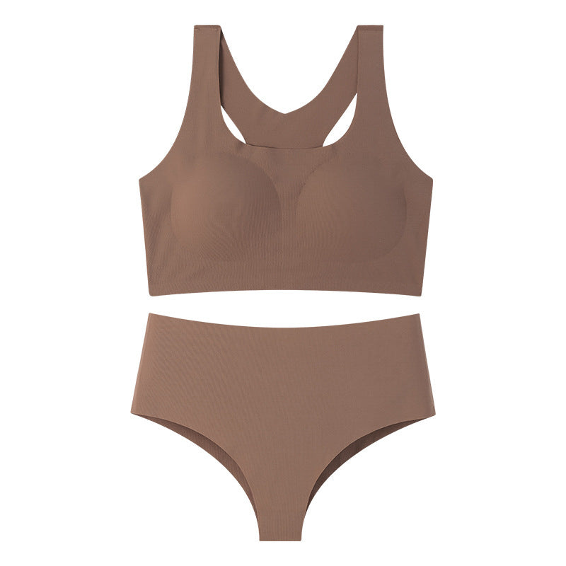 Komplet sportowy z usztywnianym topem dla aktywnych Lizet Kawowy