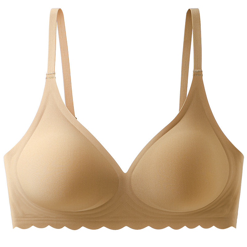 Bezszwowy biustonosz piankowy z elastycznego materiału Seita Beżowy