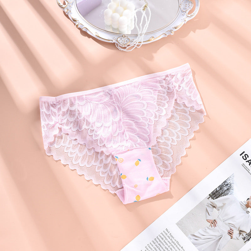 Figi z koronką klasyczny krój dla codziennej elegancji Erike Różowy