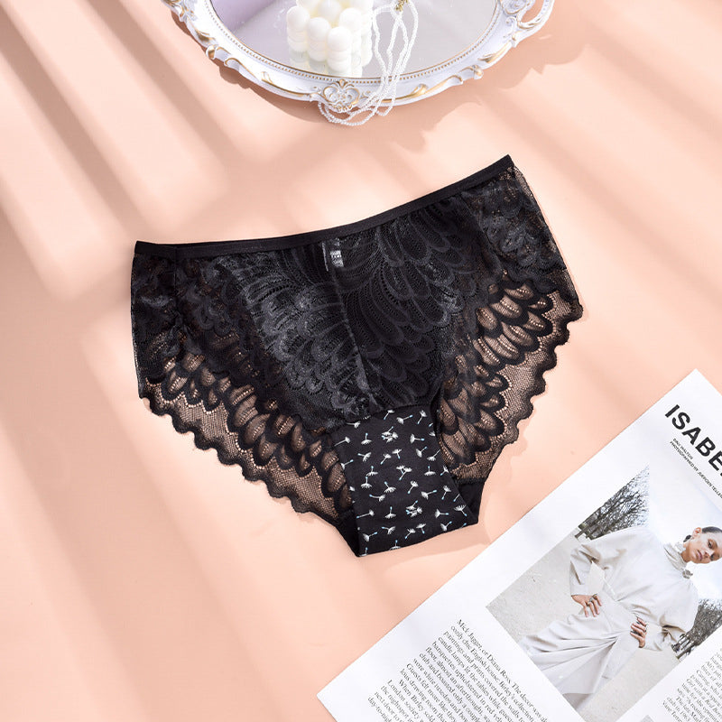 Figi z koronką klasyczny krój dla codziennej elegancji Erike Czarny