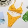 bikini push-up plażowe z regulowanymi ramiączkami Arub Żółty