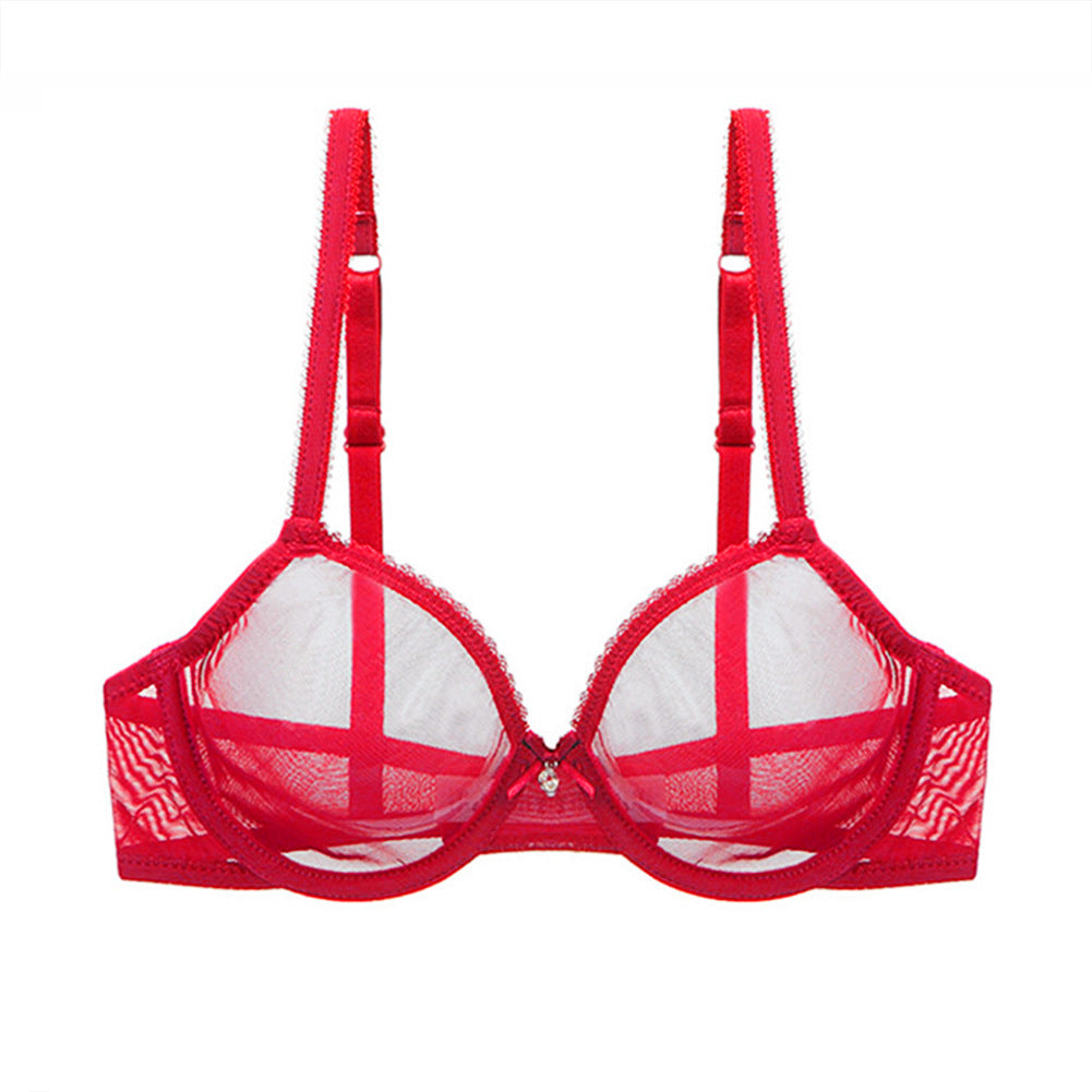 Biustonosz z siateczki z delikatnymi detalami Gunhilde Czerwony2