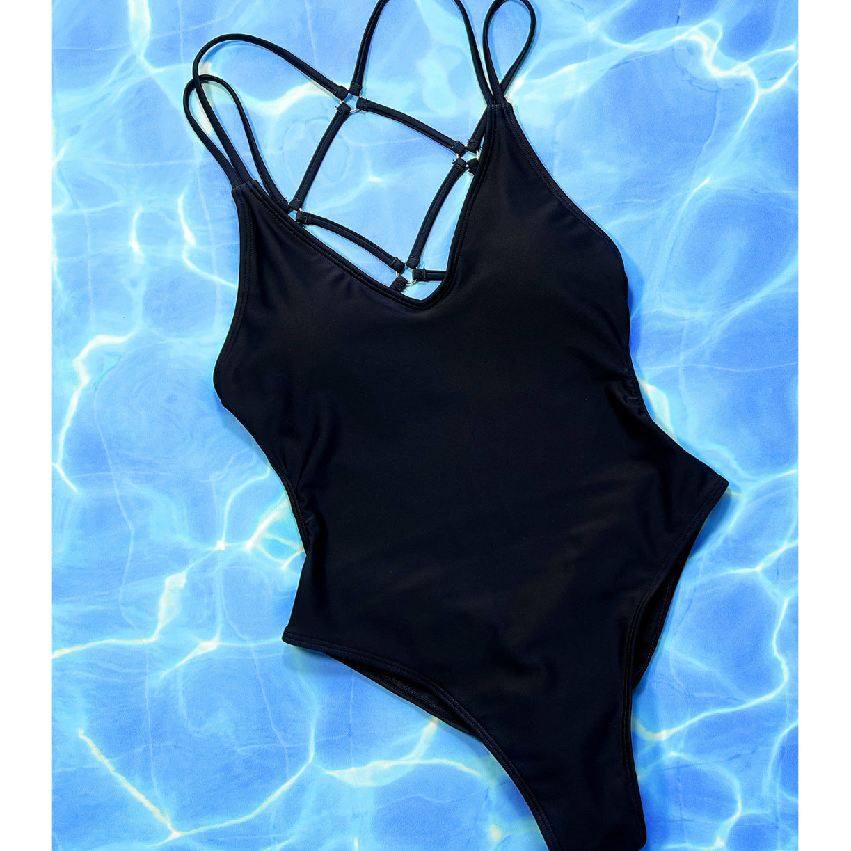 Strój kąpielowy jednoczęściowy z regulowanymi szelkami na plażę Henriikka Czarny