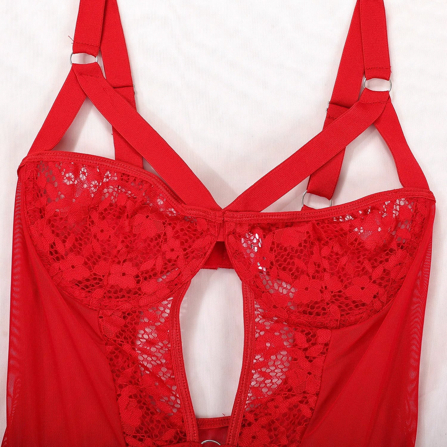 Body z koronką i podwiązkami na romantyczne wieczory Leftera