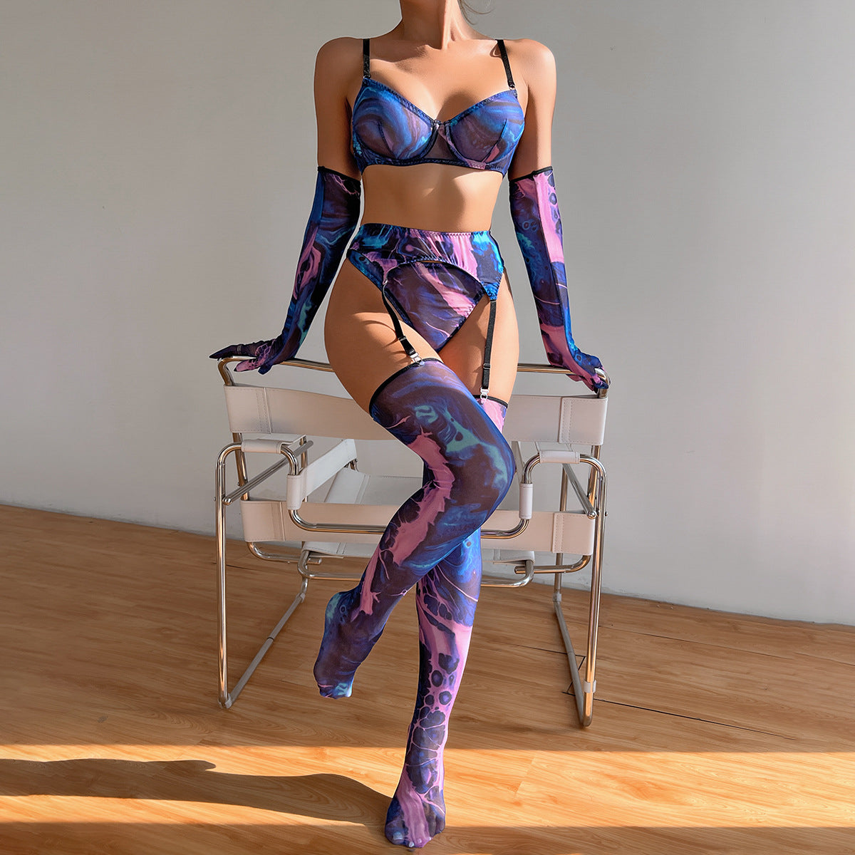 Komplet bielizny pięcioczęściowy elegancki na wieczór Shafeeka