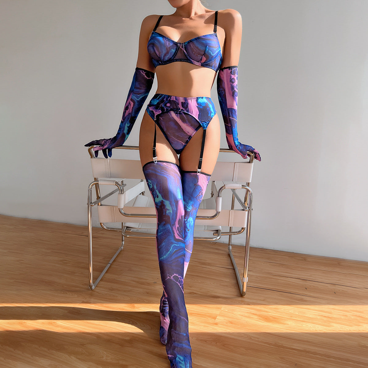 Komplet bielizny pięcioczęściowy elegancki na wieczór Shafeeka