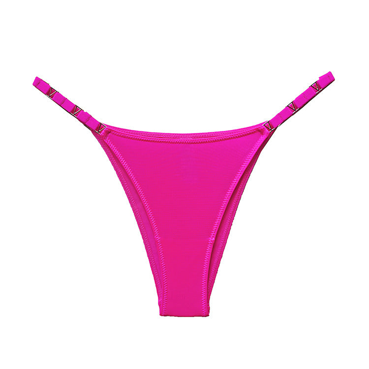 Majtki bikini z ozdobnymi paseczkami Zaylee Różowy