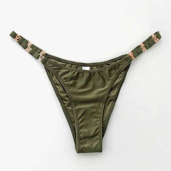 Majtki bikini z ozdobnymi paseczkami Zaylee Zielony