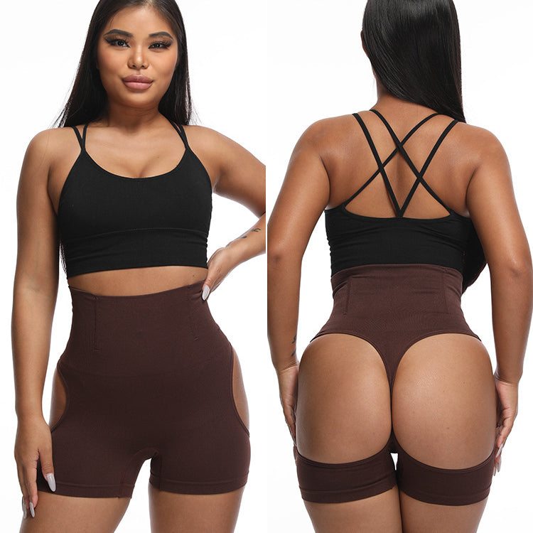 Modelujące szorty wyszczuplające z elastycznego materiału Dajana Kawowy