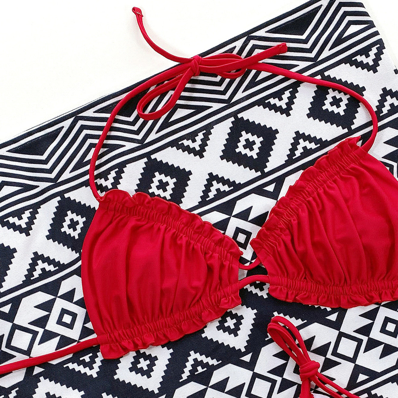 Bikini wiązane na szyi z regulacją na plażę i basen Greti