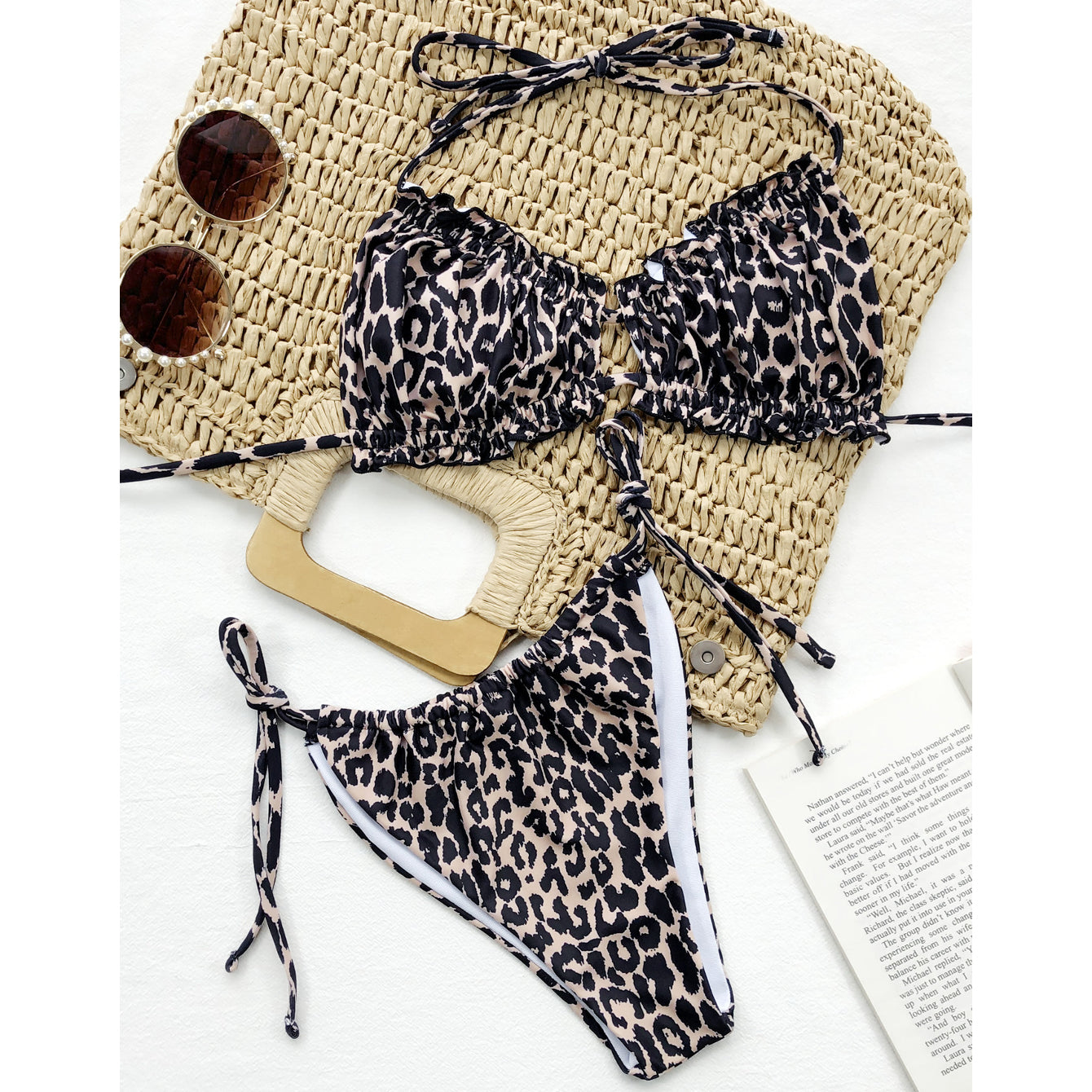 Bikini wiązane na szyi z regulacją na plażę i basen Greti Lampart