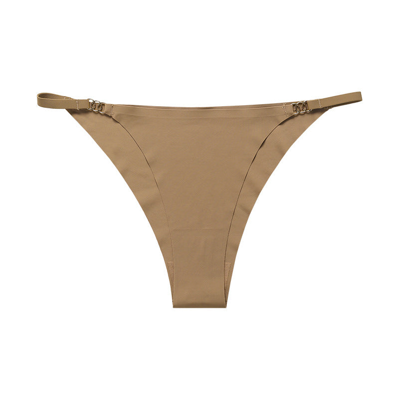 Tangi bezszwowe z ozdobną klamrą na co dzień i okazje Vicki Beżowy3