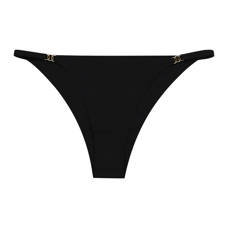 Tangi bezszwowe z ozdobną klamrą na co dzień i okazje Vicki Czarny