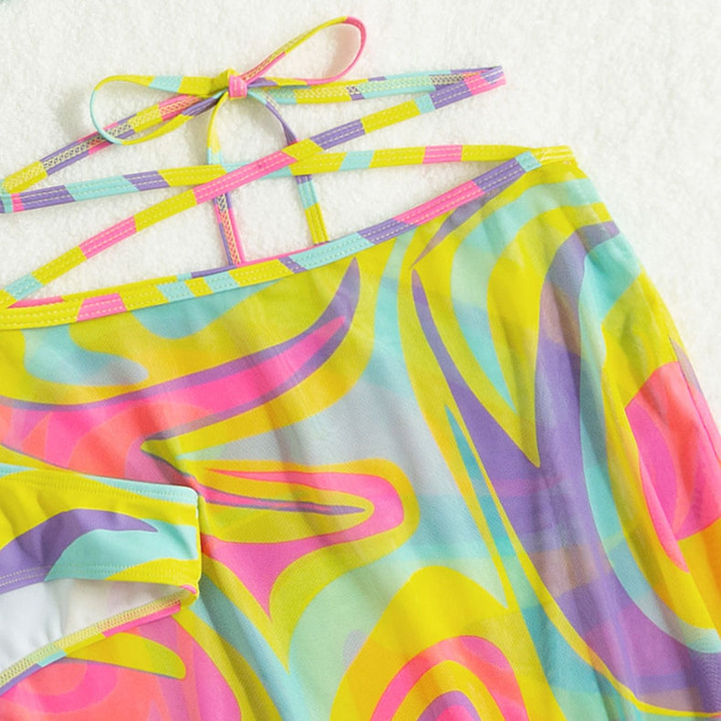 Bikini trzyczęściowe na plażę z elastycznego materiału Evely