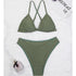 Bikini usztywniane z figami plażowe odporne na słońce i wodę Cassondra Zielony