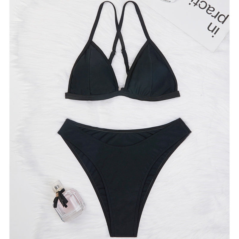 Bikini usztywniane z figami plażowe odporne na słońce i wodę Cassondra Czarny