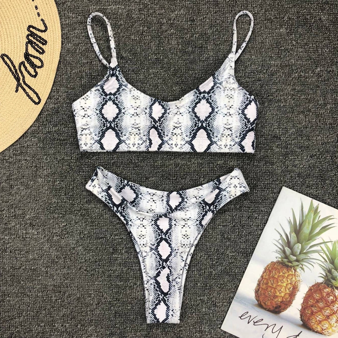 Bikini push-up ze stringami na plażę i basen UV odporne Andriette Wąż