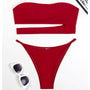Strój kąpielowy bikini bandeau na plażę Nevia Czerwony
