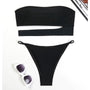 Strój kąpielowy bikini bandeau na plażę Nevia Czarny