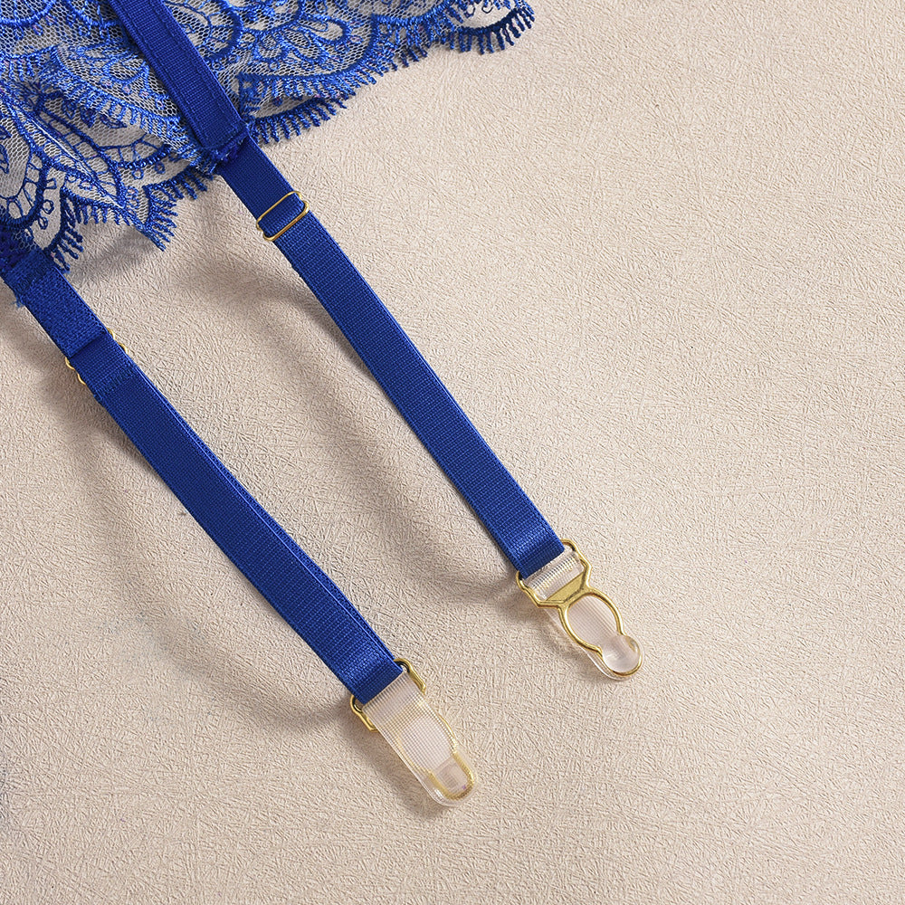 Komplet bielizny koronkowej z push-upem i pasem do pończoch Egypt