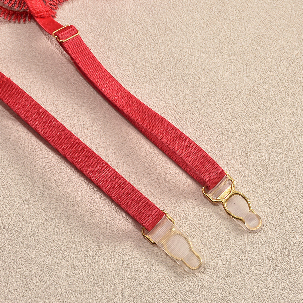 Komplet bielizny koronkowej z push-upem i pasem do pończoch Egypt