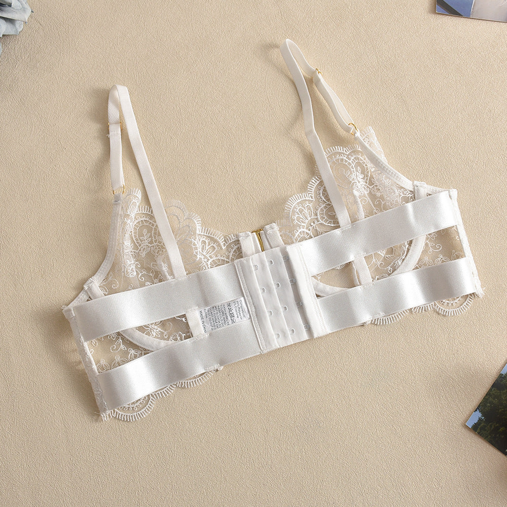 Komplet bielizny koronkowej z push-upem i pasem do pończoch Egypt