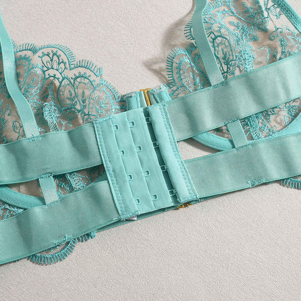 Komplet bielizny koronkowej z push-upem i pasem do pończoch Egypt