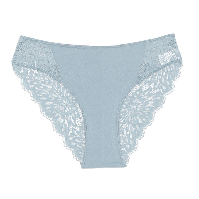 Figi koronkowe eleganckie z delikatnego materiału Charmaine Niebieski