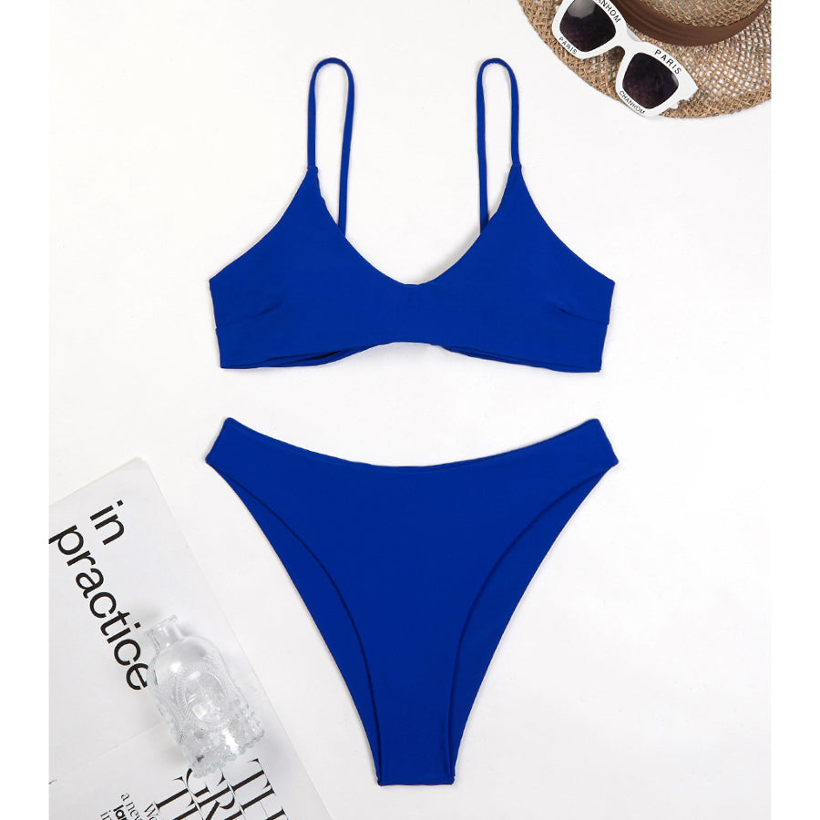 Bikini dwuczęściowe plażowe z wygodnym dopasowaniem Deni Niebieski