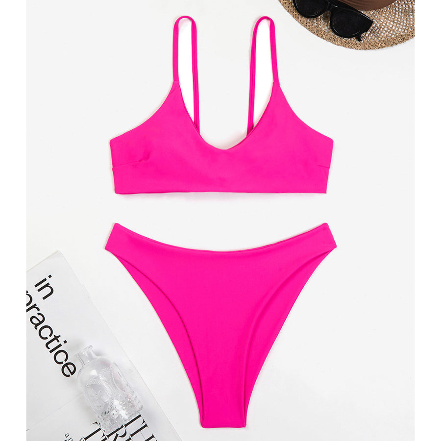 Bikini dwuczęściowe plażowe z wygodnym dopasowaniem Deni Różowy