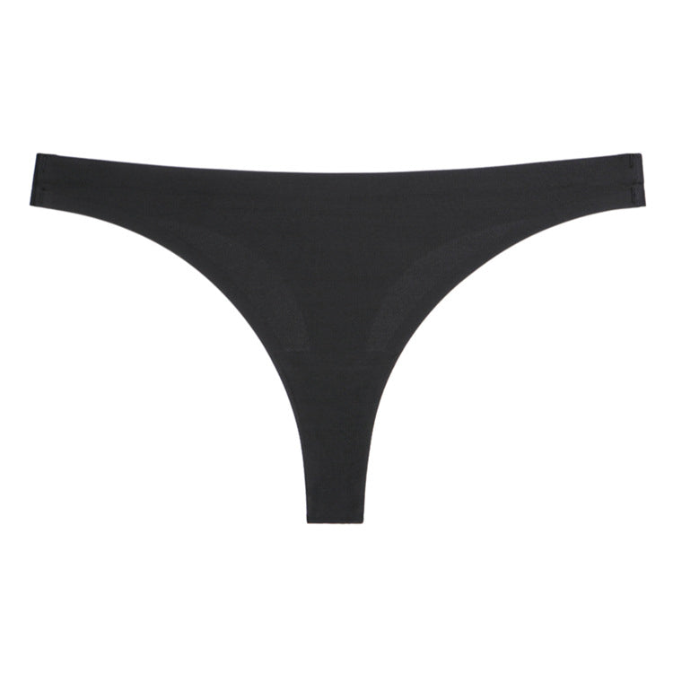 Stringi bezszwowe z miękkiego materiału niewidoczne pod odzieżą Alethia Czarny