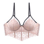 Braletka push-up z koronki elegancka biustonosz na co dzień Eliza Różowy
