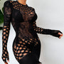 Bodystocking z nieregularnym wzorem na romantyczne wieczory Gersende
