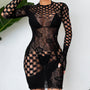 Bodystocking z nieregularnym wzorem na romantyczne wieczory Gersende