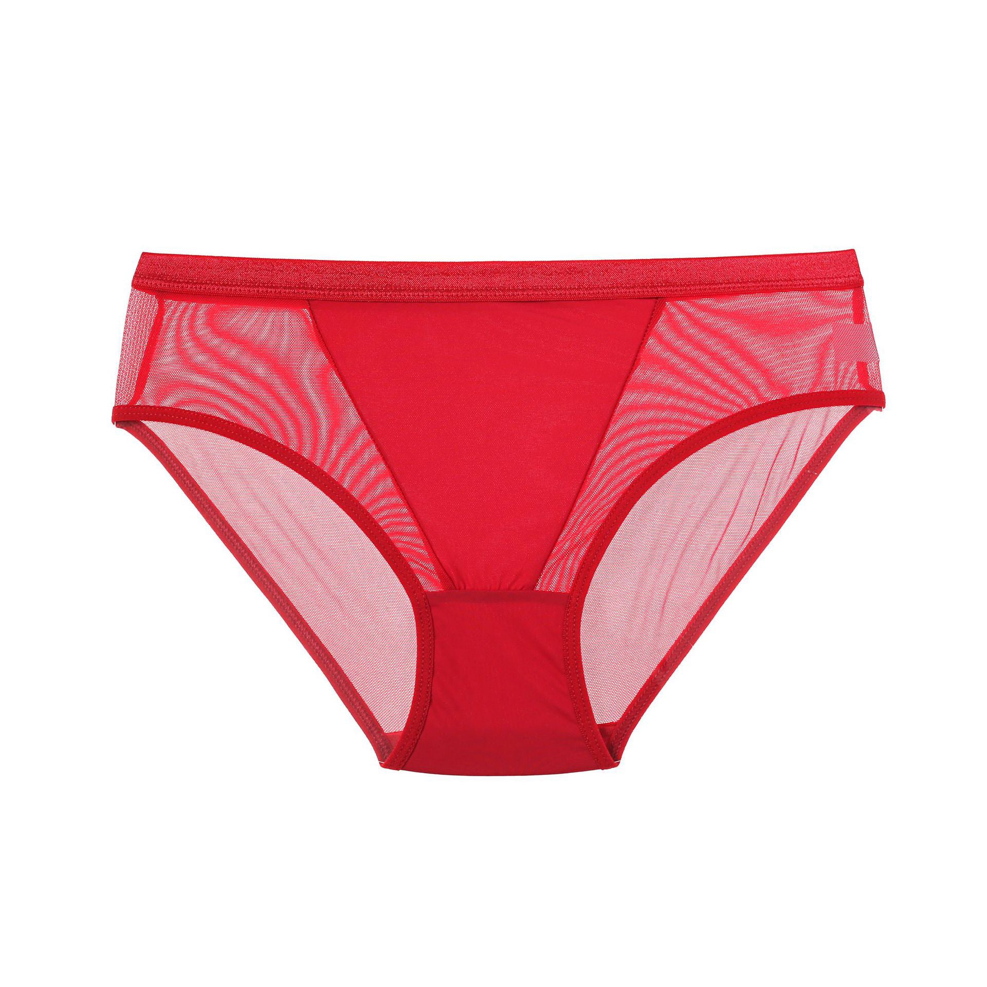 Majtki z przezroczystym klinem na co dzień Malve Czerwony