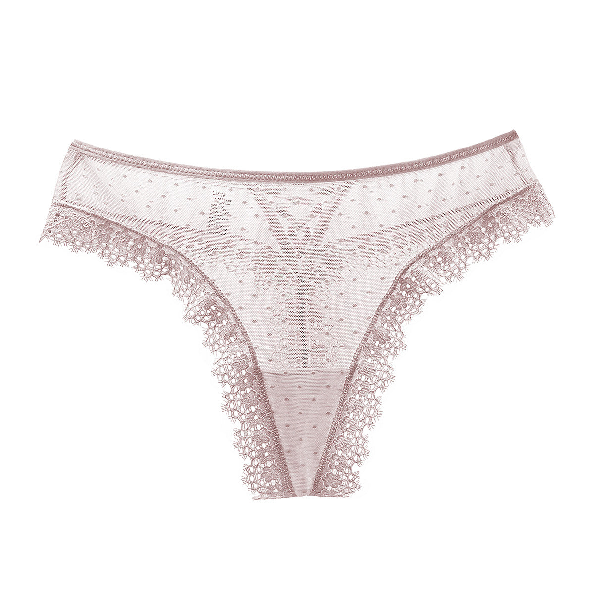 Stringi bezszwowe z koronką niewidoczne pod odzieżą Shalini Beżowy