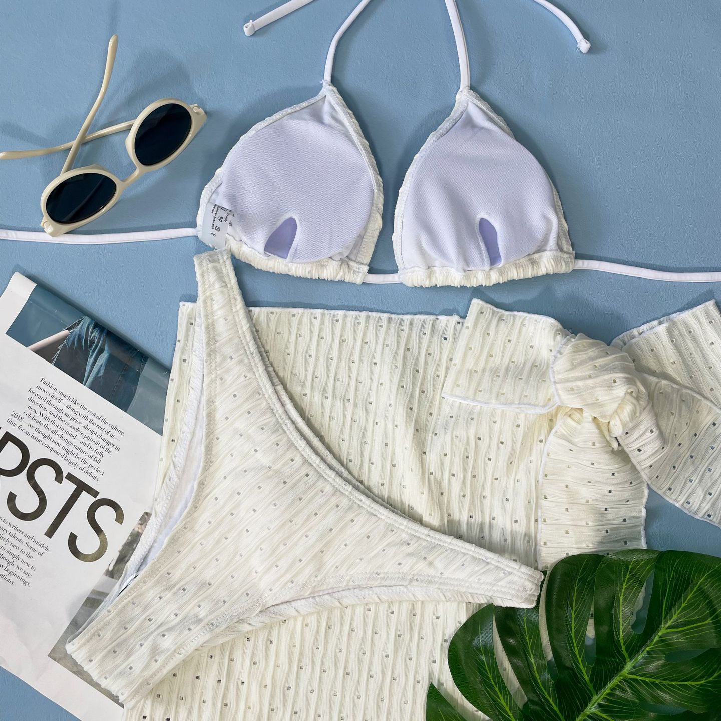 Strój kąpielowy prążkowany na plażę i basen Jerry