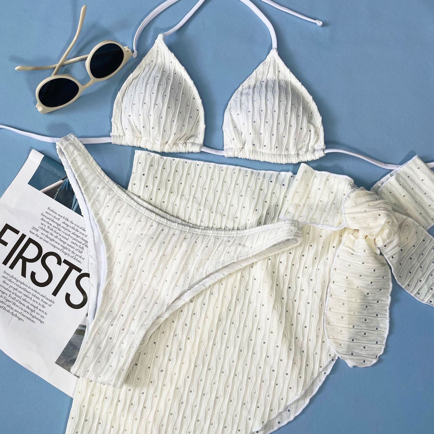 Strój kąpielowy prążkowany na plażę i basen Jerry