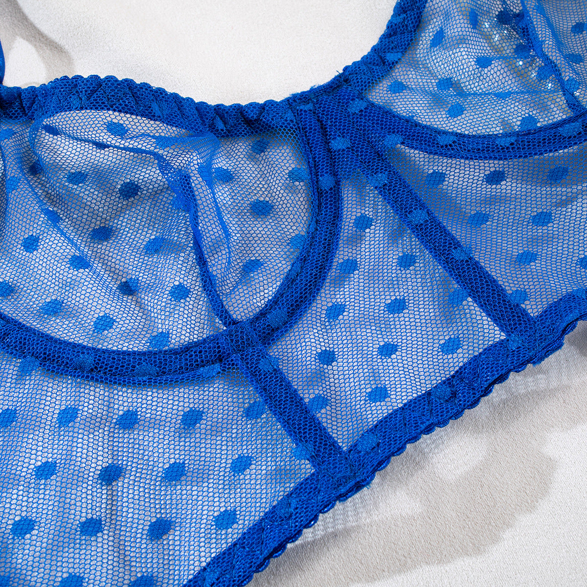 Komplet bielizny z topem na ramiączkach z delikatnym wzorem Angie