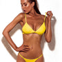 Bikini minimalistyczne plażowe z wysokiej jakości materiałów Jolene Żółty