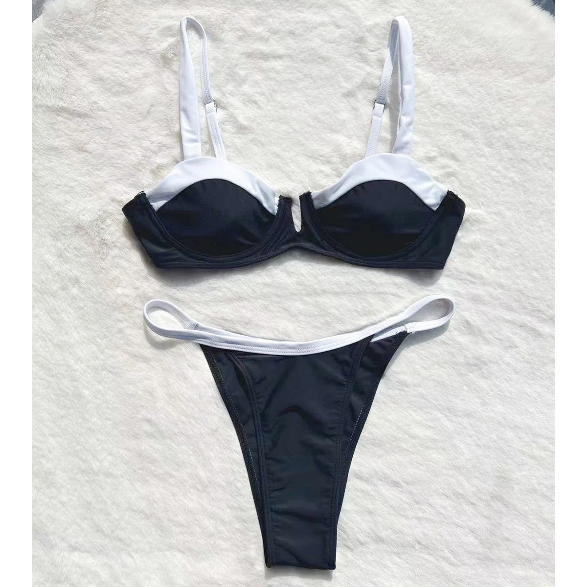 Strój kąpielowy dwuczęściowy push-up plażowy Feiga Czarny