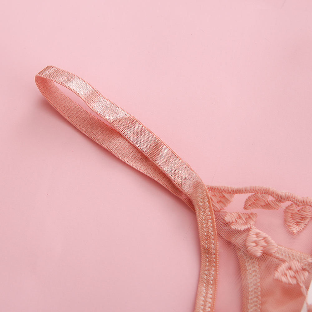 Komplet bielizny koronkowy z kokardkami Walentina