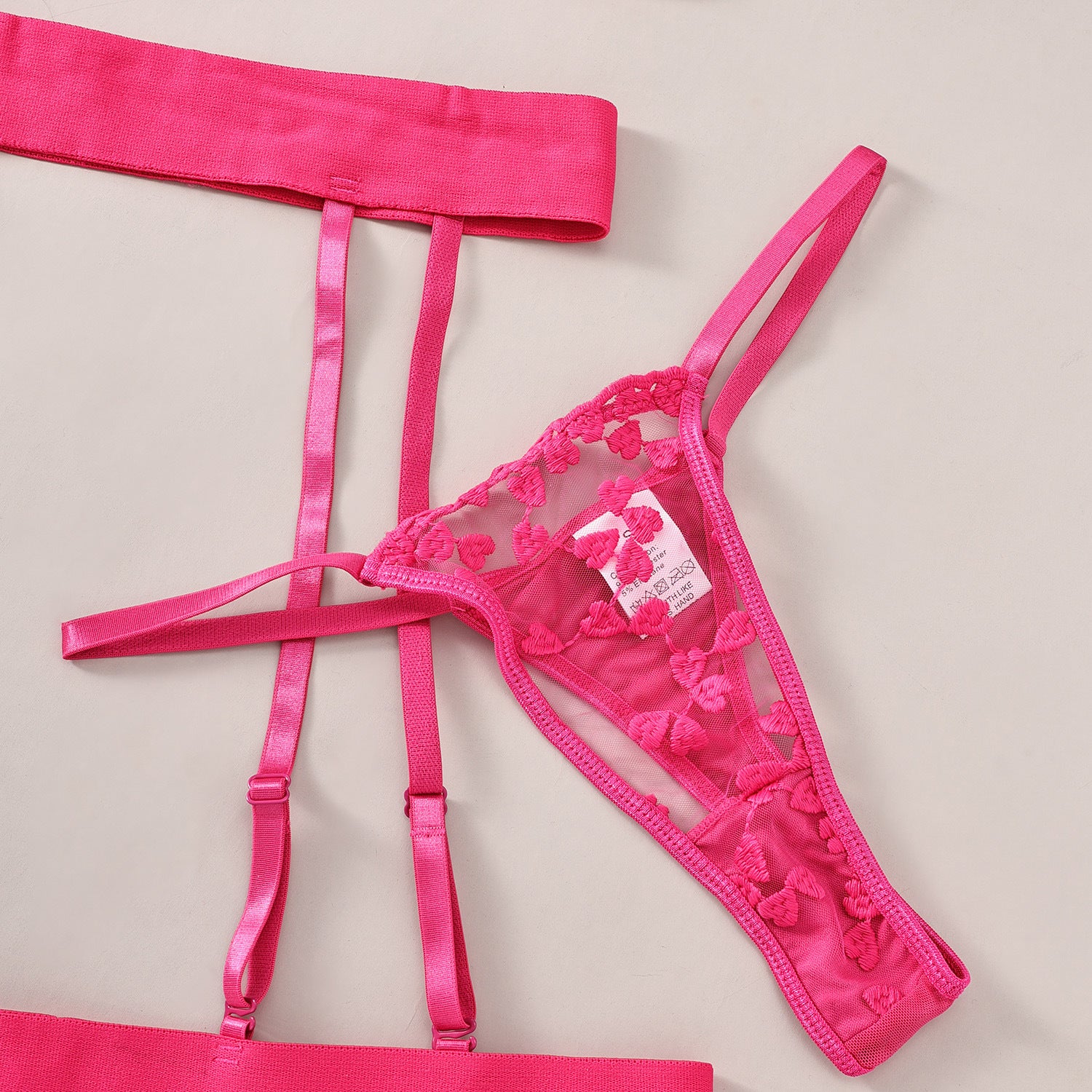 Komplet bielizny koronkowy z kokardkami Walentina