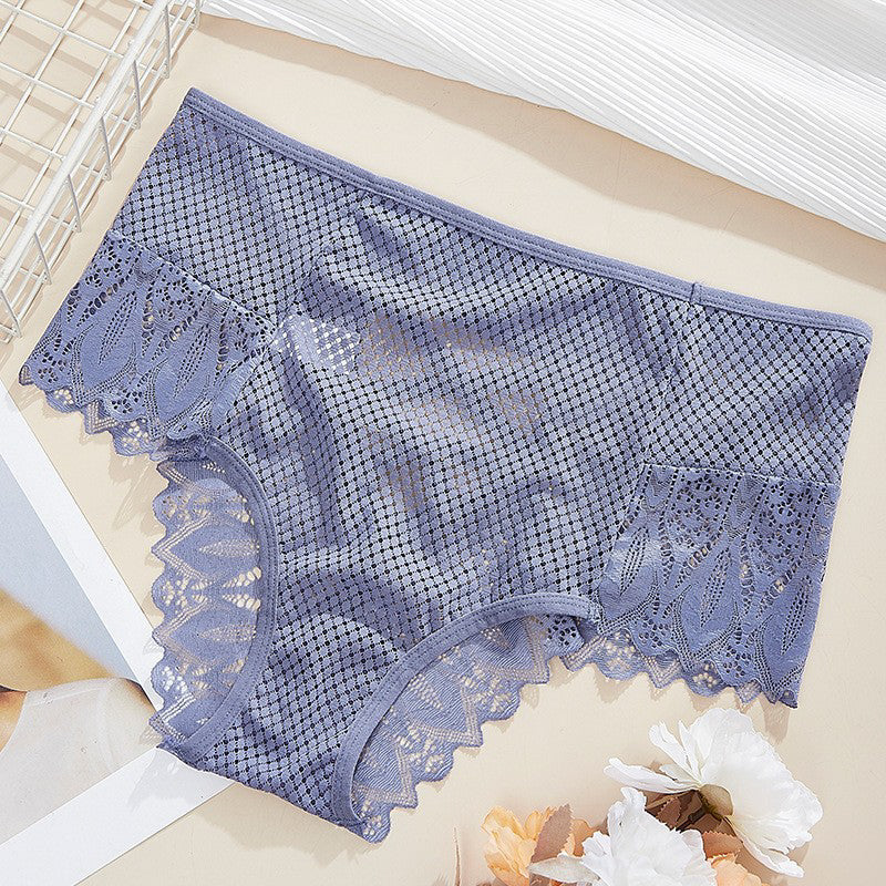 Figi koronkowe z wycięciami na romantyczne wieczory Jolyn Niebieski